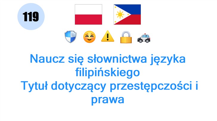 Naucz się słownictwa języka filipińskiego: Tytuł dotyczący przestępczości i prawa